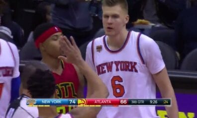 Kristaps Porziņģis un Ņujorkas “Knicks” komanda vēsturiskā NBA spēlē cieta neveiksmi ceturtajā pagarinājumā (+VIDEO)
