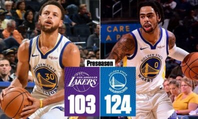 Karijs un Rasels kopā gūst 61 punktu, “Warriors” revanšējas “Lakers” (VIDEO)