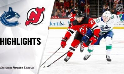 Boseram trīs vārti “Canucks” uzvarā, Palmjeri “hat trick” neglābj “Devils” no kārtējās neveiksmes