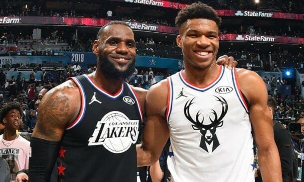 Lebrons Džeimss un Jannis Adetokunbo, sportaszinas.com