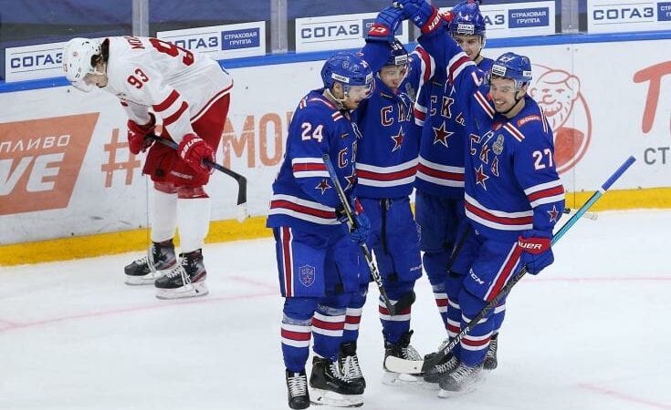 Sanktpēterburgas SKA hokejisti, www.sportazinas.com