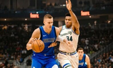 Kristaps Porziņģis un Jannis Adetokunbo