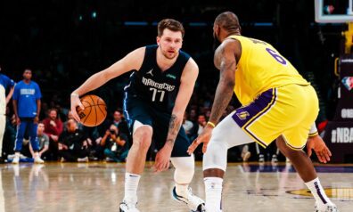 Luka Dončičs pret Lebronu Džeimsu