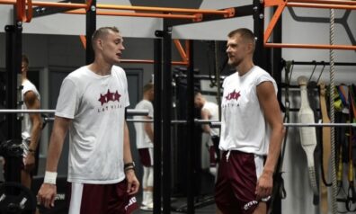 Anžejs Pasečņiks un Kristaps Porziņģis