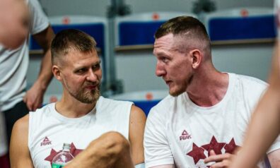 Kristaps Porziņģis un Rolands Šmits