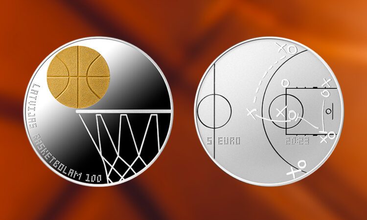 Latvijas basketbola simtgadei veltītā monēta