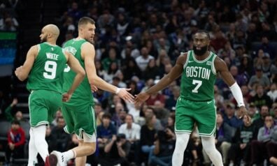 Deriks Vaits, Kristaps Porziņģis un Džeilens Brauns