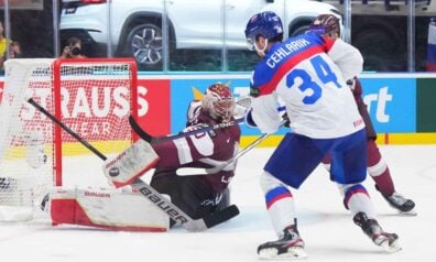 Gudļevska atvairījums pret Slovākiju – starp skaistākajiem PČ grupu turnīrā
