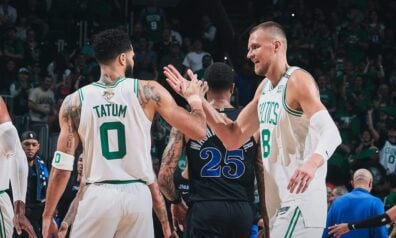 Džeisons Tatums un Kristaps Porziņģis
