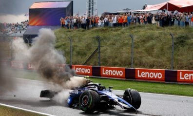 “Williams” pilots Sardžents ar pamatīgu avāriju izjauc Nīderlandes GP pēdējo treniņu