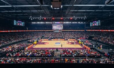 Arēna Rīga Latvijas basketbola izlases spēles laikā
