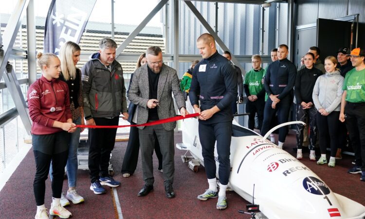 Daugavas stadiona bobsleja un skeletona starta estakādes atklāšana
