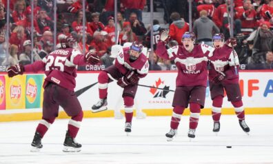 Fenomenālais Feldbergs palīdz Latvijai sagādāt sensāciju U20 PČ pirmajā spēlē