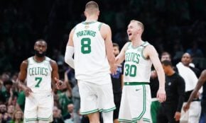 Kristaps Porziņģis un Sems Hauzers