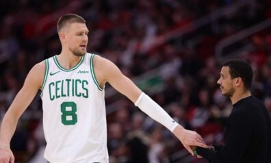 Kristaps Porziņģis un Džo Mazulla