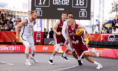 Latvijas un ASV 3x3 basketbola izlases