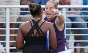 Aļona Ostapenko un Teilore Taunzenda