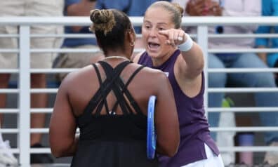 Aļona Ostapenko un Teilore Taunzenda