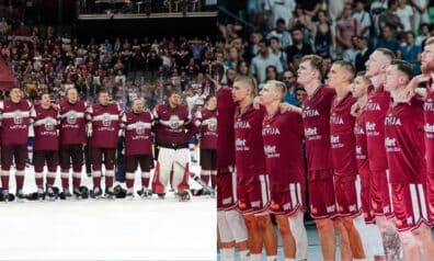 Latvijas hokeja un basketbola izlases