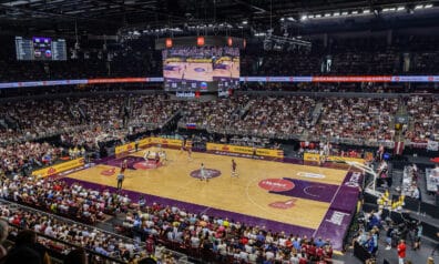 Xiaomi arēna Latvijas basketbola izlases spēlē pret Slovēniju