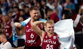 Kristaps Porziņģis un Artūrs Žagars