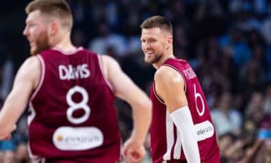 Dāvis Bertāns un Kristaps Porziņģis
