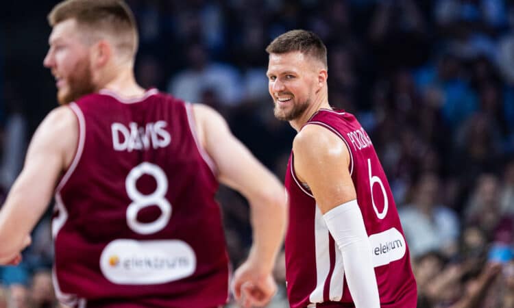 Dāvis Bertāns un Kristaps Porziņģis