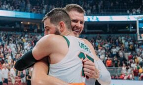 Kristaps Porziņģis un Jons Valančūns