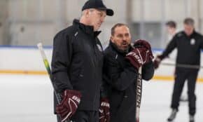 Sandis Ozoliņš un Artūrs Irbe