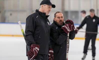 Sandis Ozoliņš un Artūrs Irbe