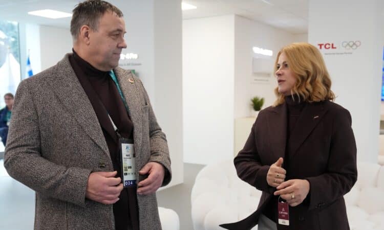 LOK prezidents Raimonds Lazdiņš un Ministru prezidente Evika Siliņa