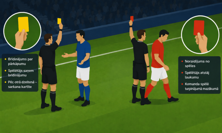 Ko nozīmē dzeltenā un sarkanā kartīte futbolā