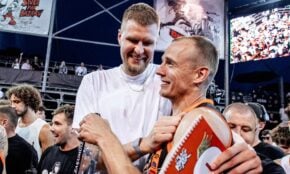 Kristaps Porziņģis un Kristaps Dārgais